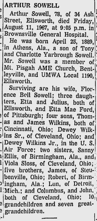 Arthur Sowell obituary